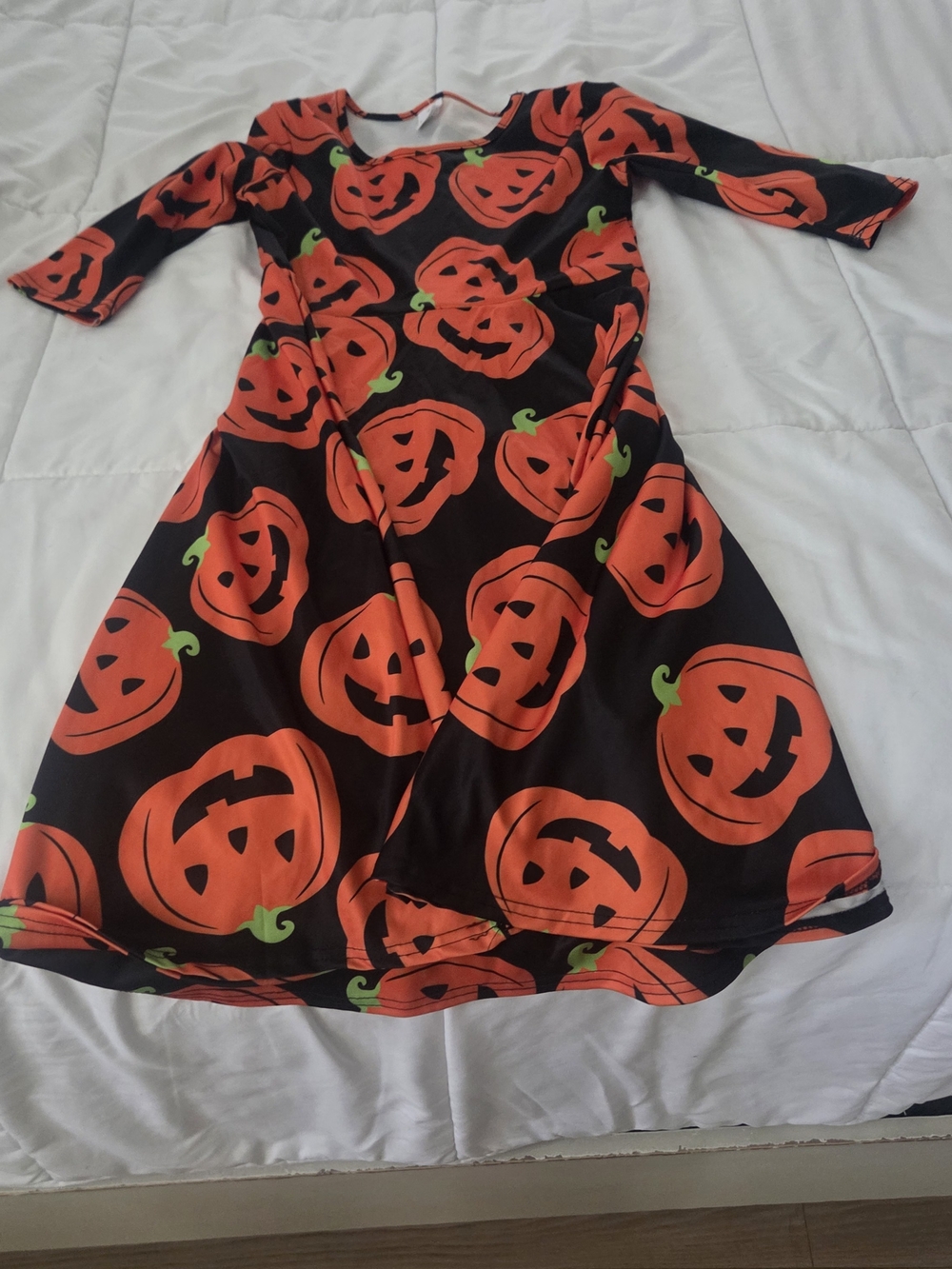 Kids Black & Orange Pumpkin Halloween Costume Dress